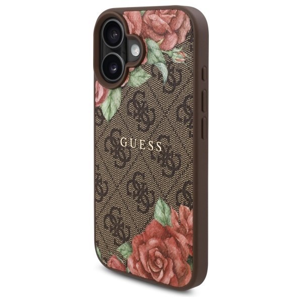 Guess GUHMP16SP4ROPEMCW iPhone 16 6.1" brązowy/brown hardcase 4G Flowers